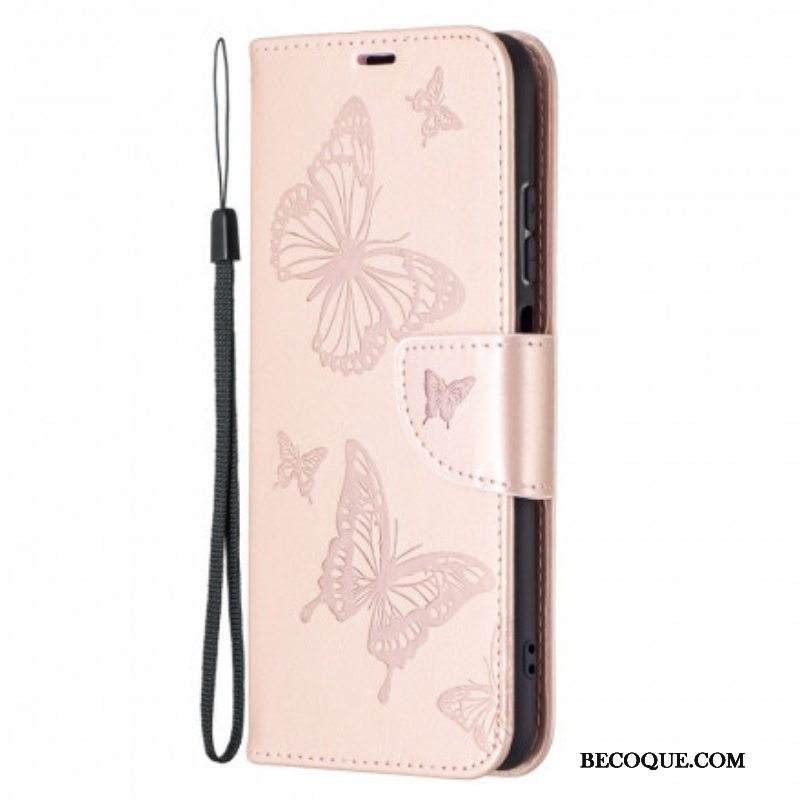 Kotelot Xiaomi Redmi Note 10 / 10S Suojaketju Kuori Perhosille Painettu Olkahihna