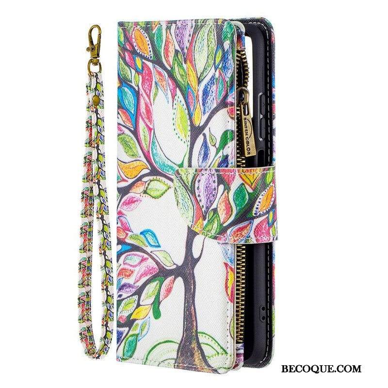 Kotelot Xiaomi Redmi Note 10 / 10S Vetoketjullinen Puutasku