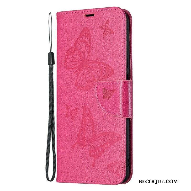 Kotelot Xiaomi Redmi Note 10 5G Suojaketju Kuori Perhosille Painettu Olkahihna