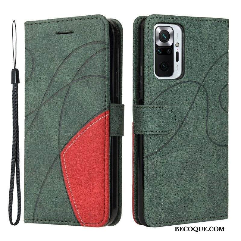 Kotelot Xiaomi Redmi Note 10 Pro Kaksisävyinen Signature Faux Leather