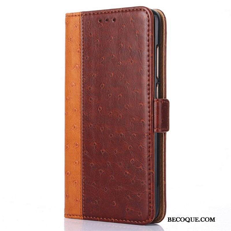 Kotelot Xiaomi Redmi Note 10 Pro Kaksivärinen Strutsin Ihon Rakenne