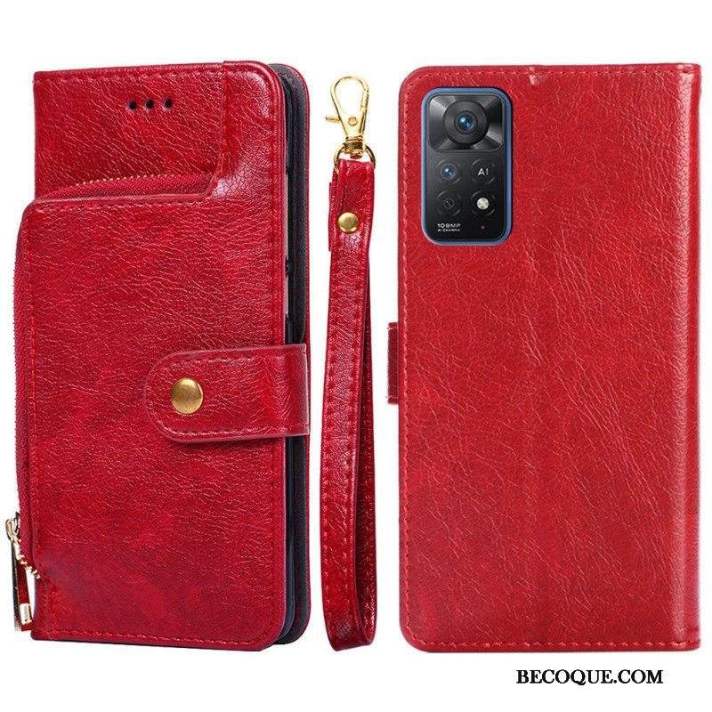 Kotelot Xiaomi Redmi Note 11 Pro / 11 Pro 5G Edessä Kolikkolaukku Ja Kaulanauha