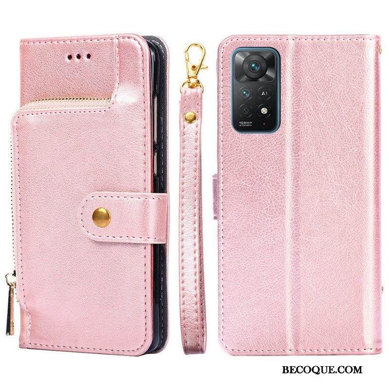 Kotelot Xiaomi Redmi Note 11 Pro / 11 Pro 5G Edessä Kolikkolaukku Ja Kaulanauha