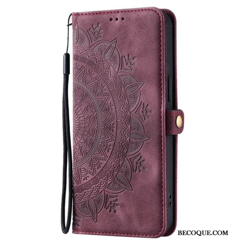 Kotelot Xiaomi Redmi Note 14 4g Mokkanahkaefekti Mandala-aurinko