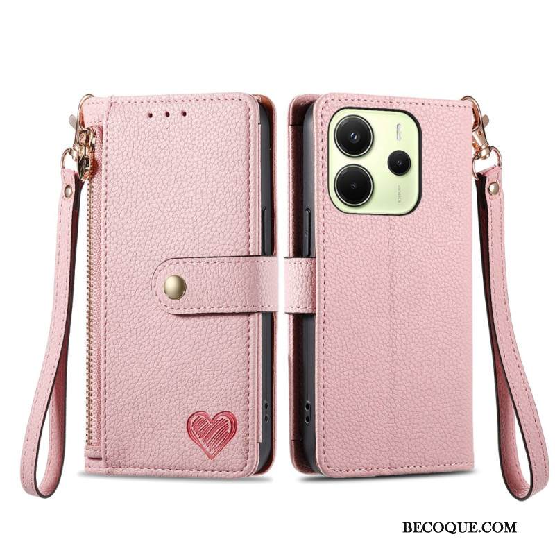 Kotelot Xiaomi Redmi Note 14 4g Sydänkuvioinen Lompakko