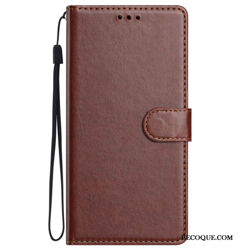 Kotelot Xiaomi Redmi Note 14 5g Yksivärinen Nahkakuvio Ja Hihna