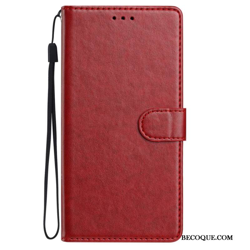 Kotelot Xiaomi Redmi Note 14 5g Yksivärinen Nahkakuvio Ja Hihna