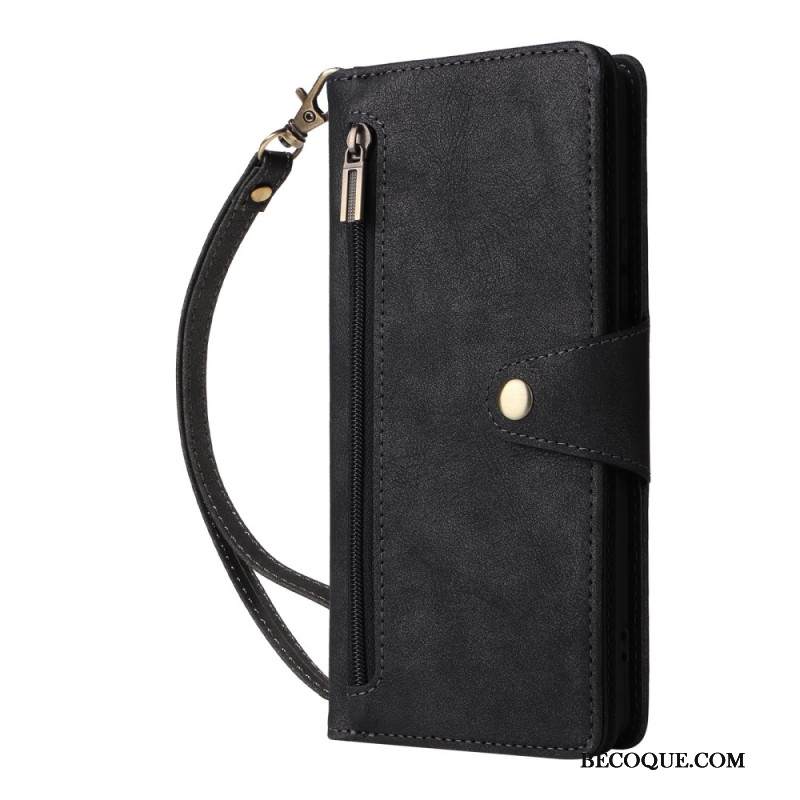 Kotelot Xiaomi Redmi Note 14 Pro 4g Vetoketjullinen Lompakko Hihnalla Suojakuori