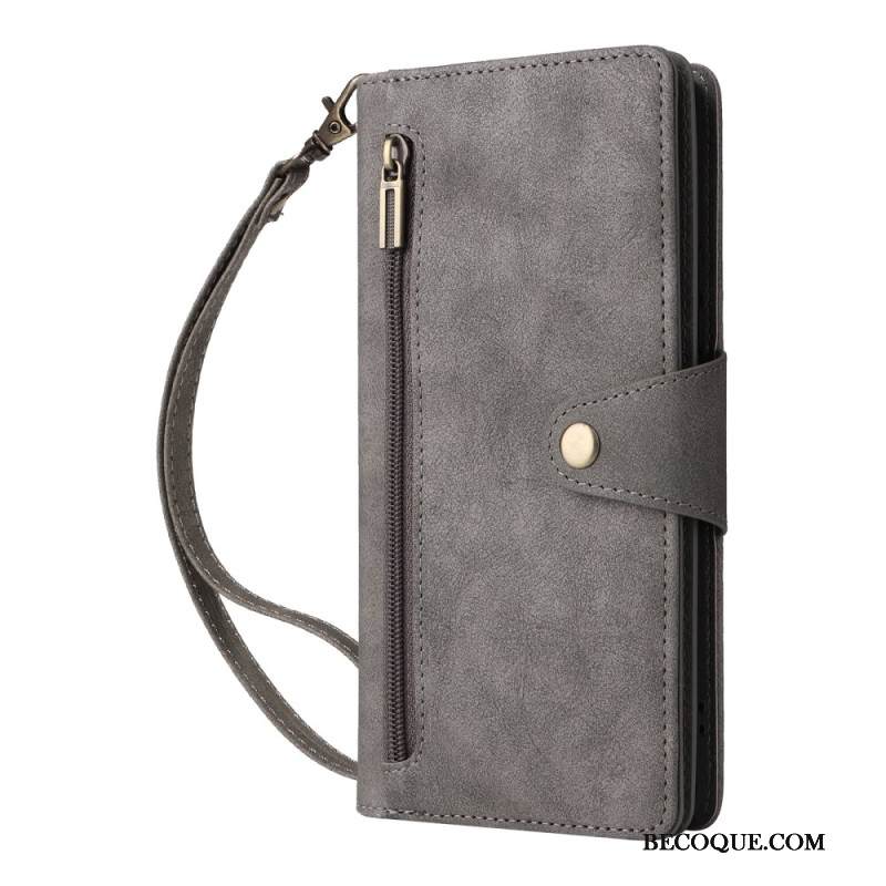 Kotelot Xiaomi Redmi Note 14 Pro 4g Vetoketjullinen Lompakko Hihnalla Suojakuori