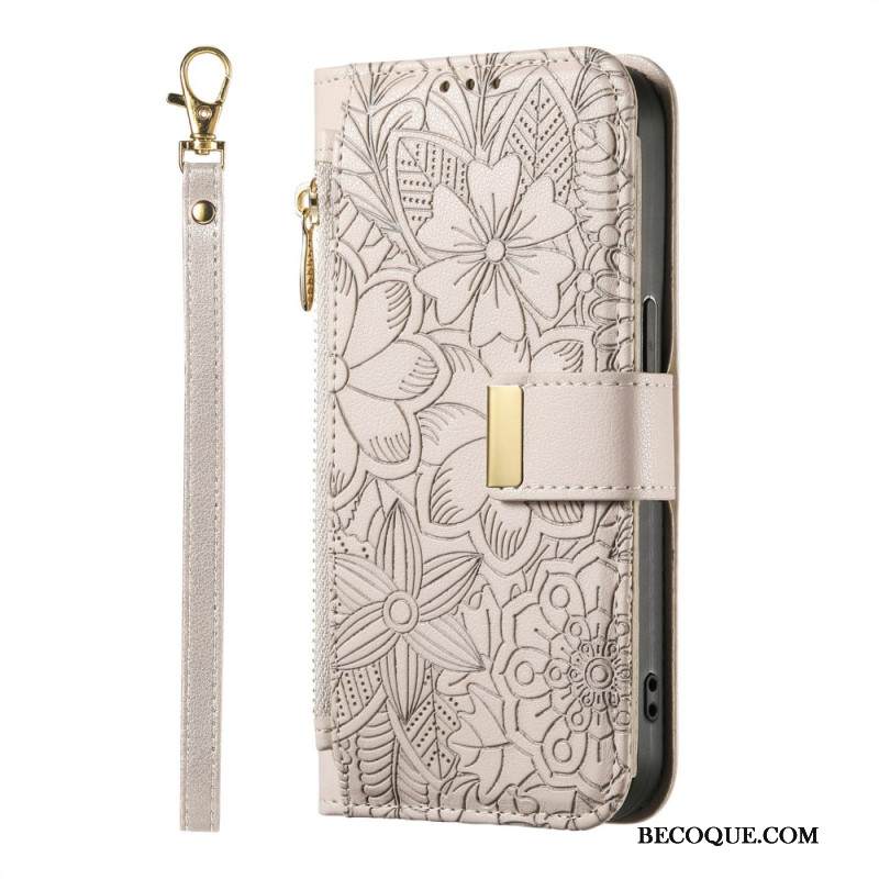 Kotelot Xiaomi Redmi Note 15 Pro Plus 5g Puhelinkuoret Kukkakuvio Ja Vetoketjullinen Tasku