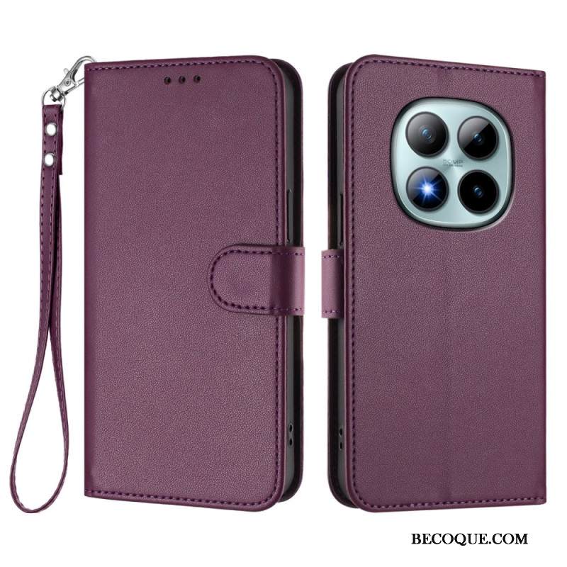 Kotelot Xiaomi Redmi Note 15 Pro Plus 5g Yksivärinen Nahkakuvio Hihna