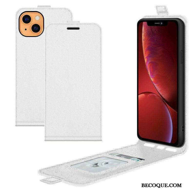 Kotelot iPhone 13 Mini Pystysuora Läppä Nahkaefekti