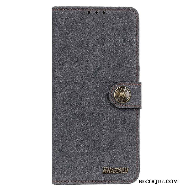 Kotelot iPhone 13 Pro Khazneh Retro Halkaistu Keinonahka