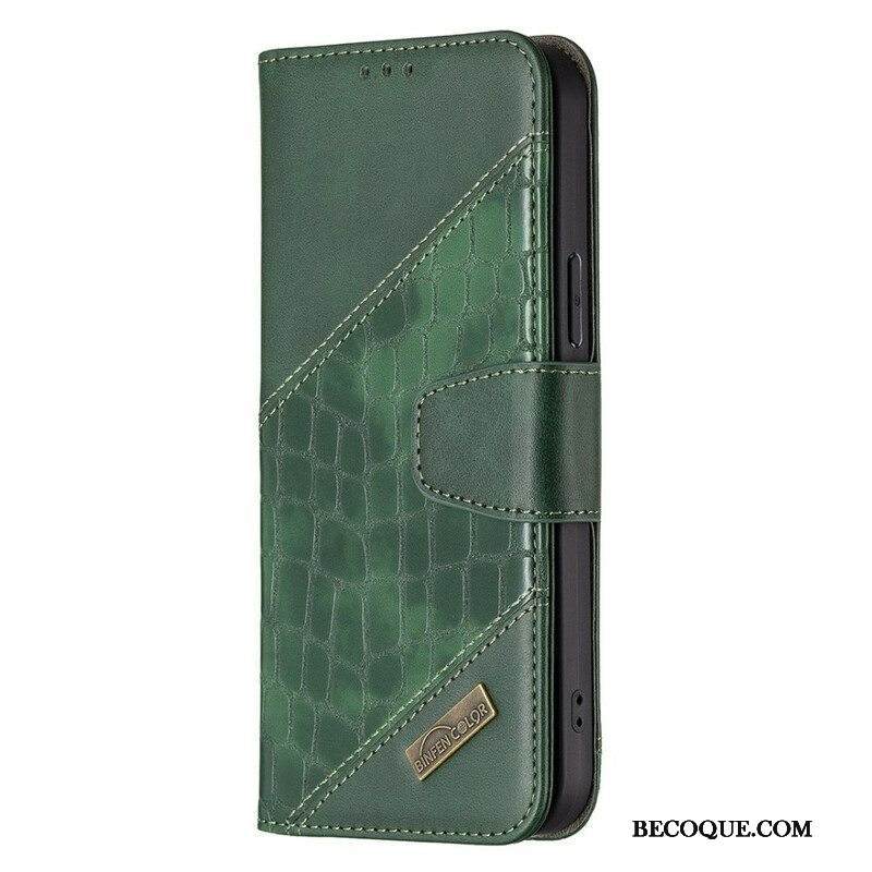 Kotelot iPhone 13 Pro Max Klassinen Krokotiilin Ihoefekti