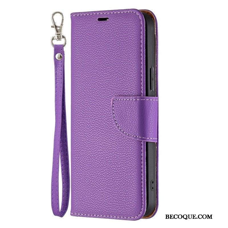 Kotelot iPhone 13 Pro Max Suojaketju Kuori Värillinen Litsi Nahkatehostehihna