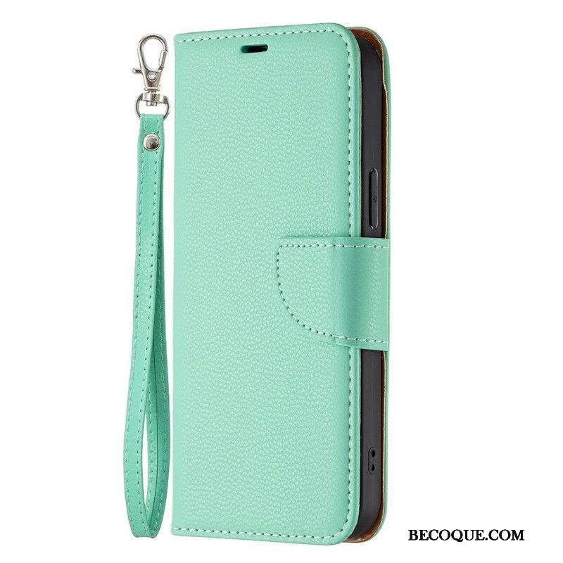 Kotelot iPhone 13 Pro Max Suojaketju Kuori Värillinen Litsi Nahkatehostehihna