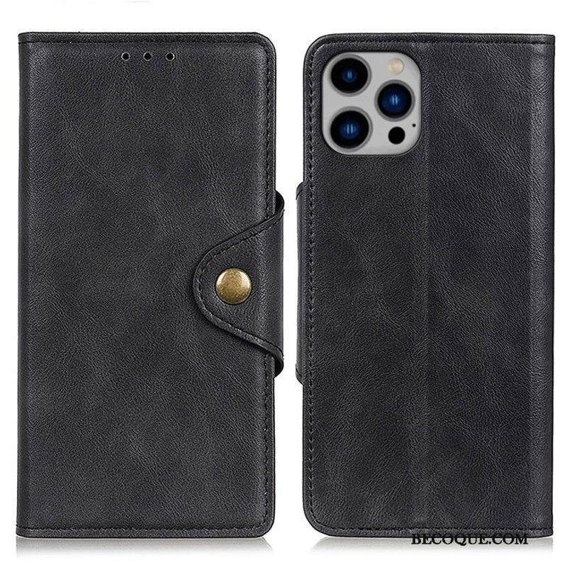 Kotelot iPhone 14 Plus Keinonahkainen Nappi