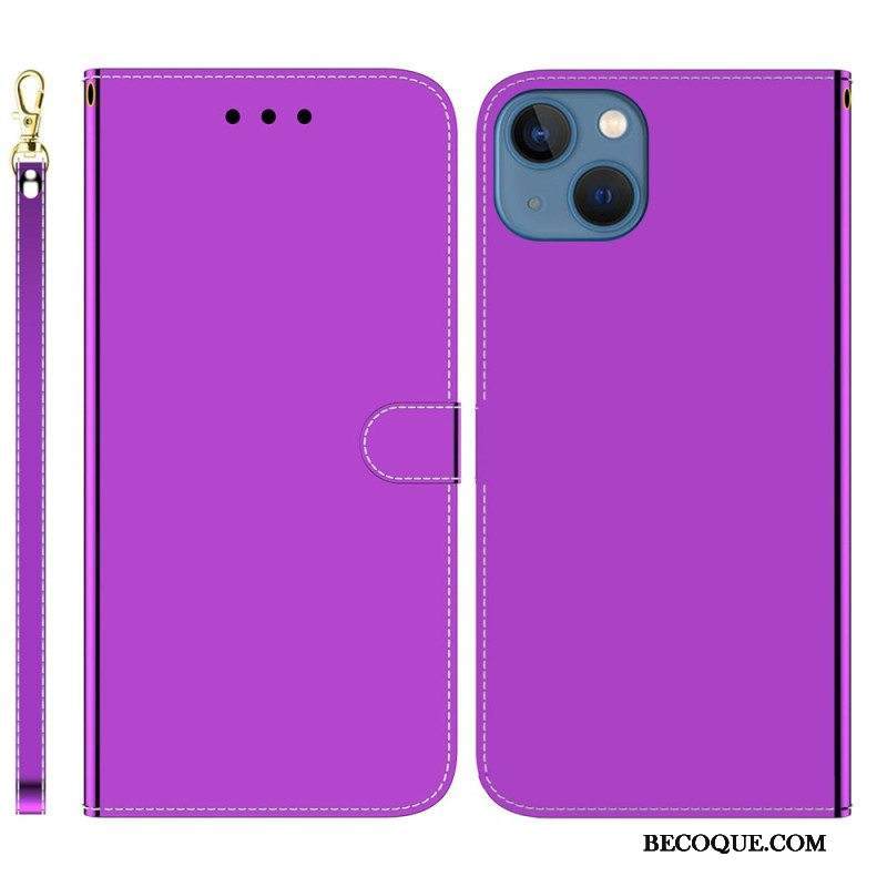 Kotelot iPhone 14 Plus Keinonahkainen Peilin Kansi