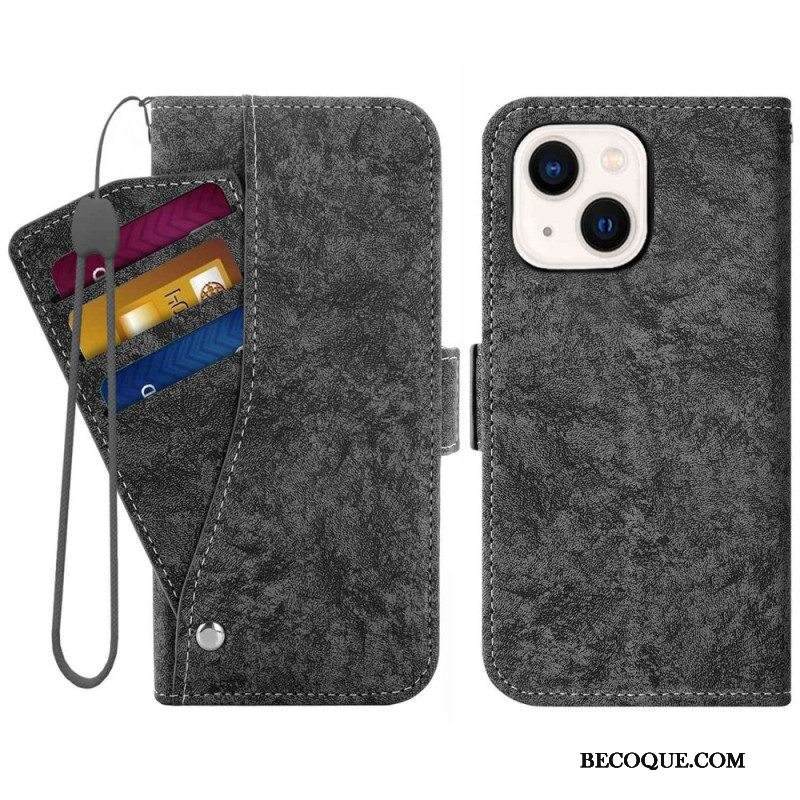 Kotelot iPhone 14 Plus Liukuva Ja Kaulanauhallinen Korttipidike