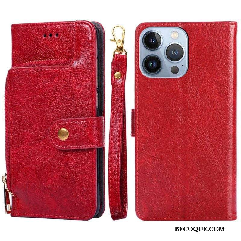 Kotelot iPhone 14 Pro Vetoketjullinen Kolikkopussi