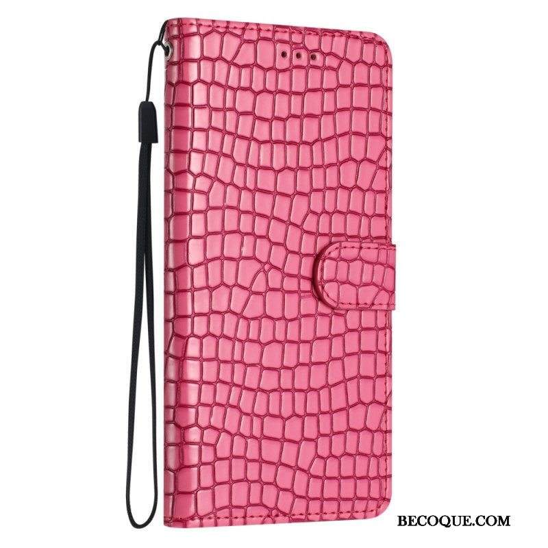 Kotelot iPhone 15 Plus Krokotiilityyli Hihnalla