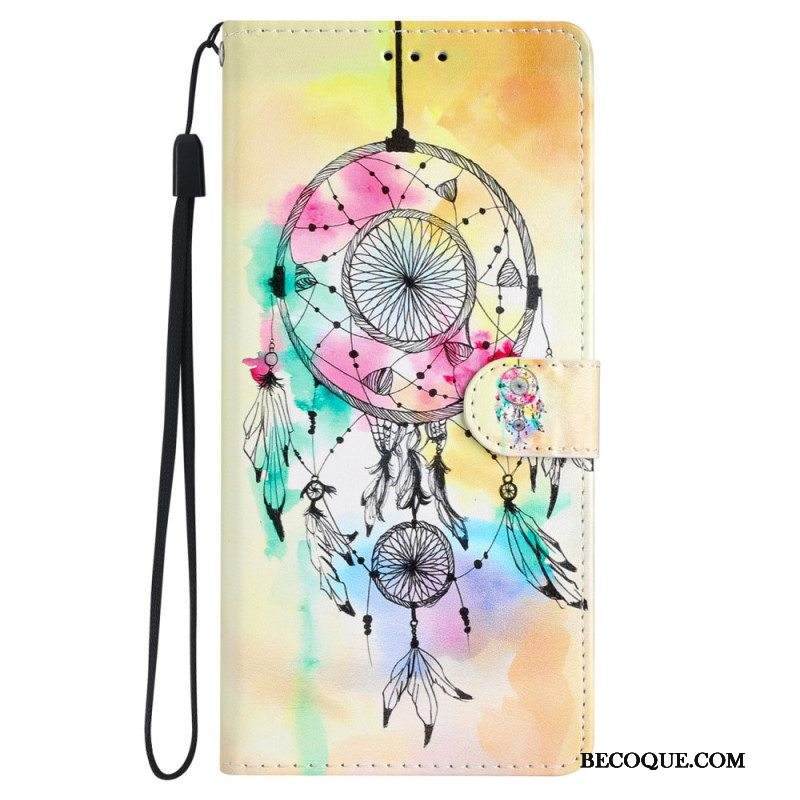 Kotelot iPhone 15 Plus Suojaketju Kuori Vesivärinen Unesieppari Hihnalla