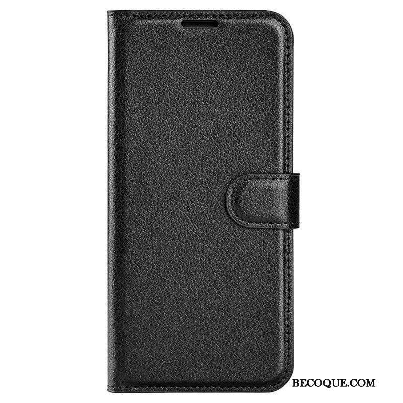 Kotelot iPhone 15 Pro Classic Litchi Faux Leather