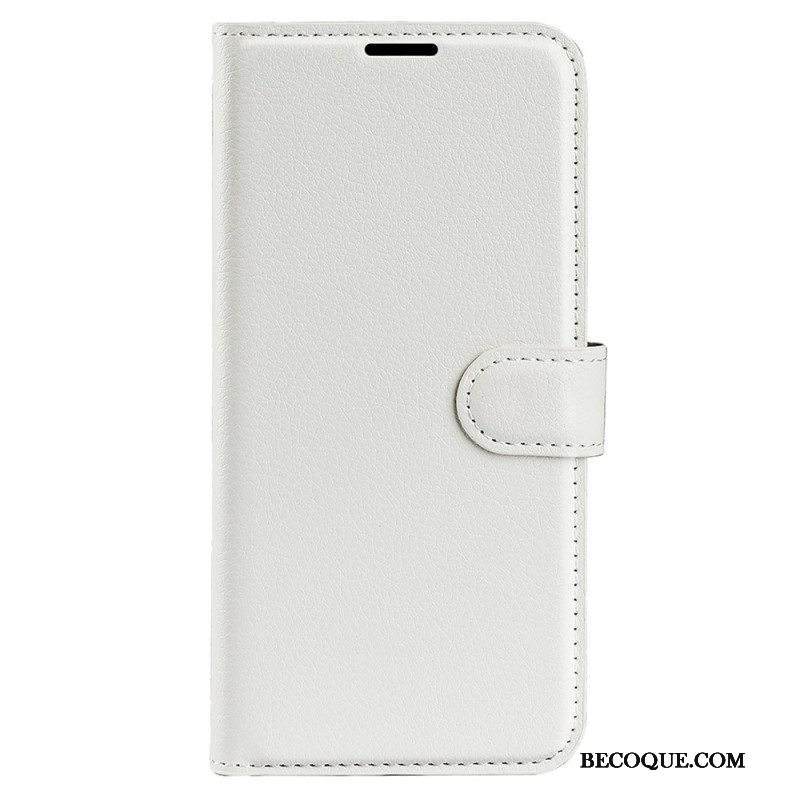 Kotelot iPhone 15 Pro Classic Litchi Faux Leather