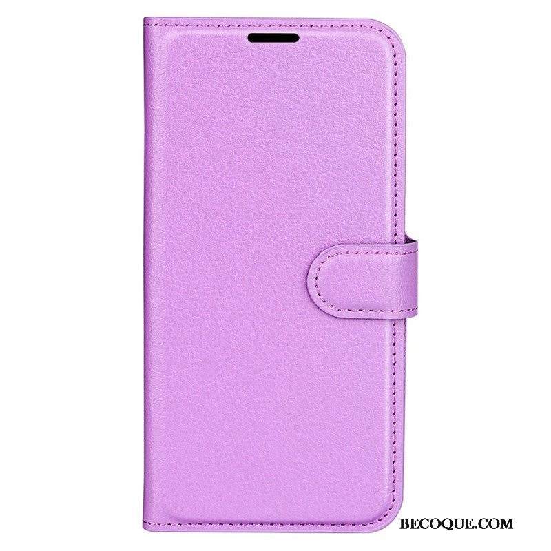 Kotelot iPhone 15 Pro Max Classic Litchi Faux Leather