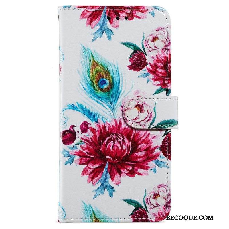 Kotelot iPhone 15 Suojaketju Kuori Liberty Flowers Hihnalla