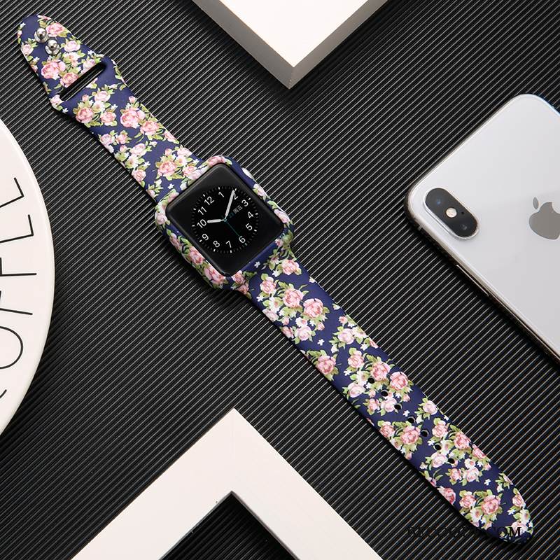 Kuori Apple Watch Series 1 Silikoni Tide-brändi Musta, Kotelo Apple Watch Series 1 Suojaus Painatus