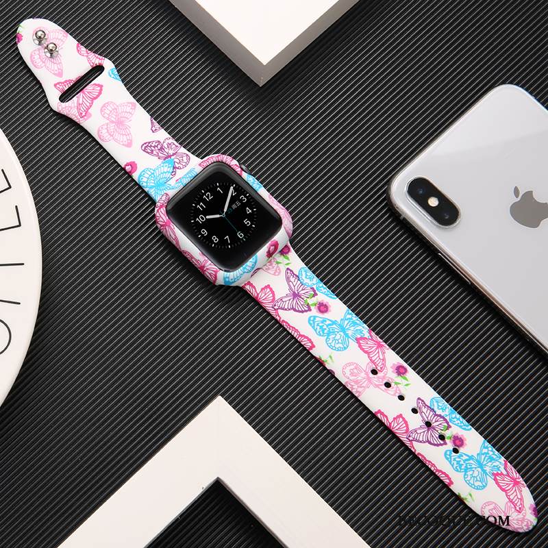 Kuori Apple Watch Series 1 Silikoni Tide-brändi Musta, Kotelo Apple Watch Series 1 Suojaus Painatus