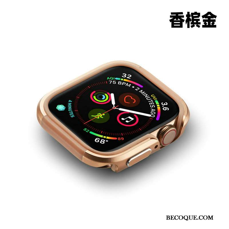 Kuori Apple Watch Series 4 Metalli Kehys Kulta, Kotelo Apple Watch Series 4 Suojaus Murtumaton