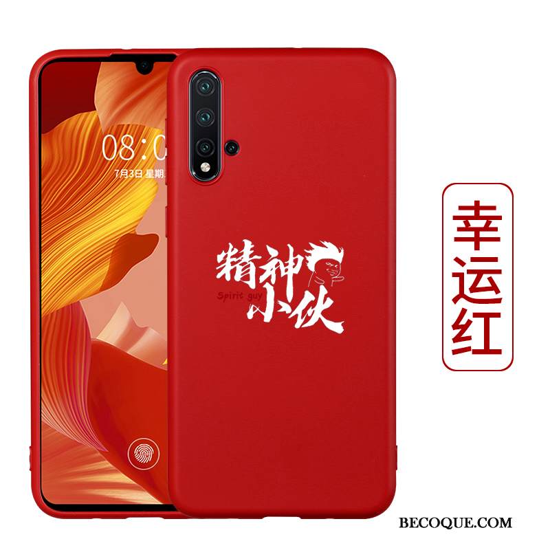 Kuori Honor 20 Pehmeä Neste Murtumaton Pesty Suede, Kotelo Honor 20 Luova Punainen Ohut