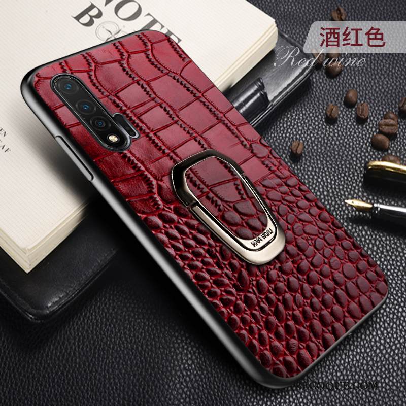 Kuori Honor 20 Pro Laukut Magneettinen Lehmä, Kotelo Honor 20 Pro Nahka Kiinteä Väri Puhelimen Kuoret