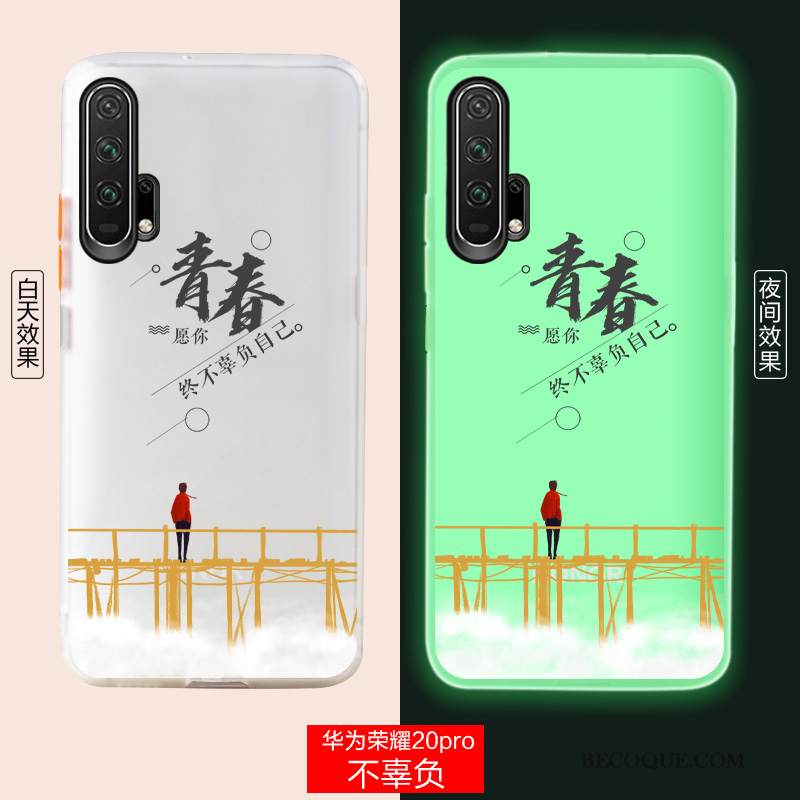 Kuori Honor 20 Pro Suojaus Valkoinen Murtumaton, Kotelo Honor 20 Pro Luova Net Red Puhelimen Kuoret