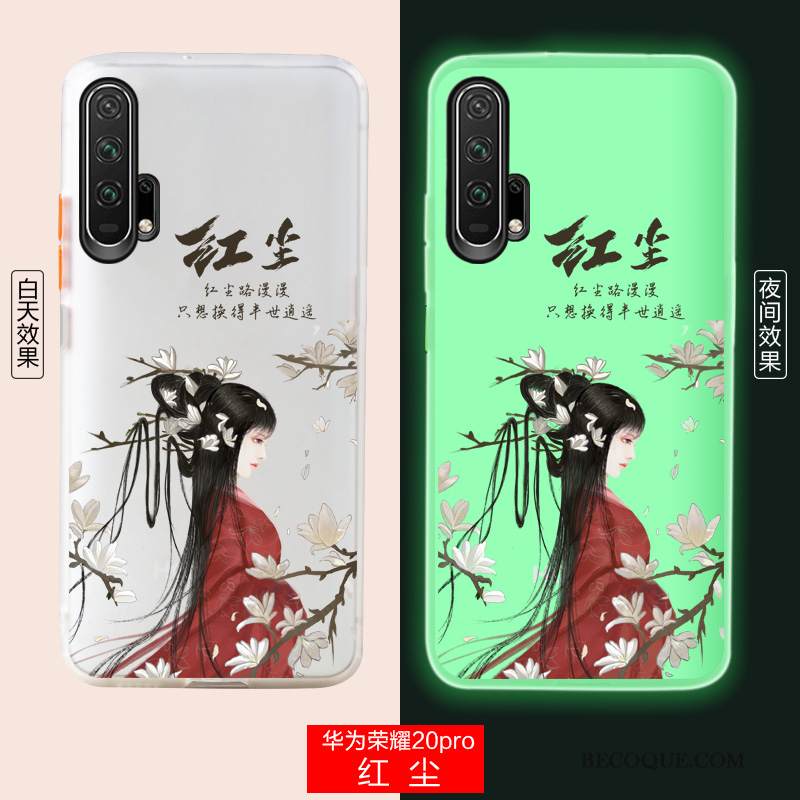 Kuori Honor 20 Pro Suojaus Valkoinen Murtumaton, Kotelo Honor 20 Pro Luova Net Red Puhelimen Kuoret