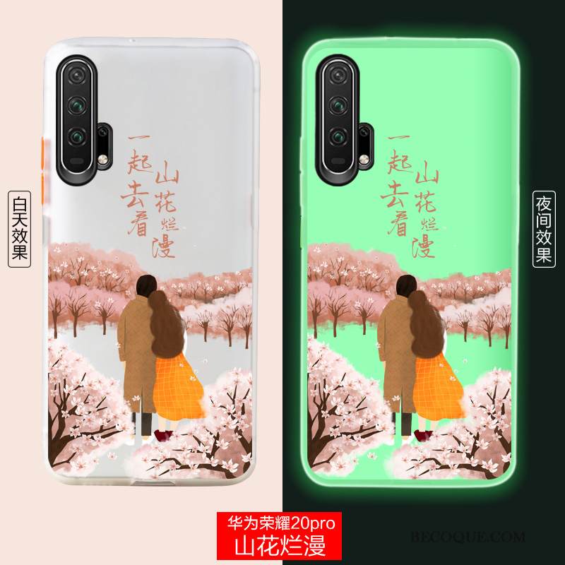 Kuori Honor 20 Pro Suojaus Valkoinen Murtumaton, Kotelo Honor 20 Pro Luova Net Red Puhelimen Kuoret