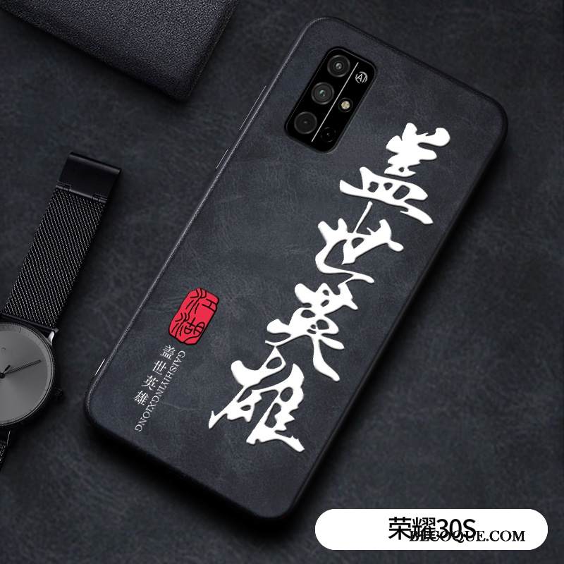 Kuori Honor 30s Kohokuviointi Murtumaton Puhelimen Kuoret, Kotelo Honor 30s Suojaus Persoonallisuus Musta