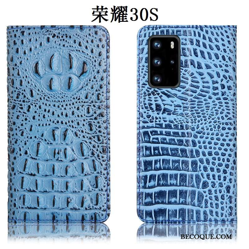 Kuori Honor 30s Nahka Sininen Puhelimen Kuoret, Kotelo Honor 30s Laukut