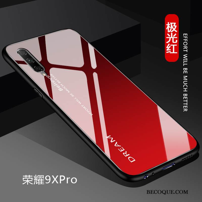 Kuori Honor 9x Pro Luova Lasi Kova, Kotelo Honor 9x Pro Suojaus Kaltevuus Punainen
