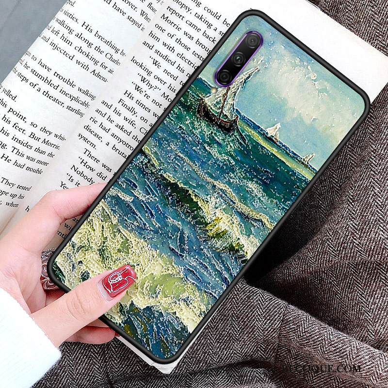 Kuori Honor 9x Pro Suojaus Net Red Puhelimen Kuoret, Kotelo Honor 9x Pro Laukut Pesty Suede Öljyvärimaalaus