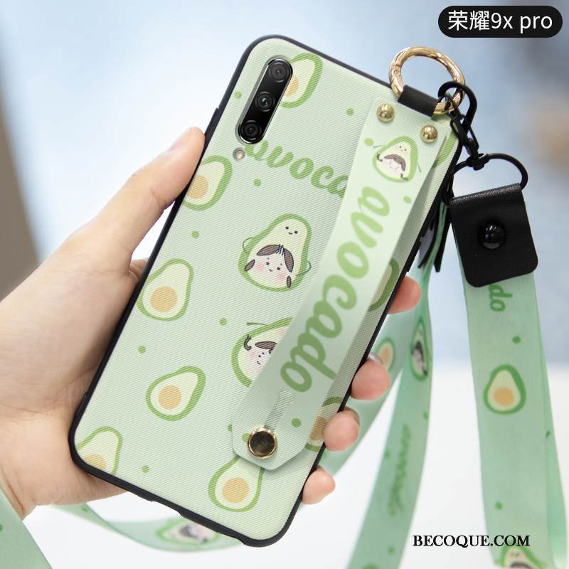 Kuori Honor 9x Pro Suojaus Pesty Suede Pieni, Kotelo Honor 9x Pro Luova Kevyt Vihreä