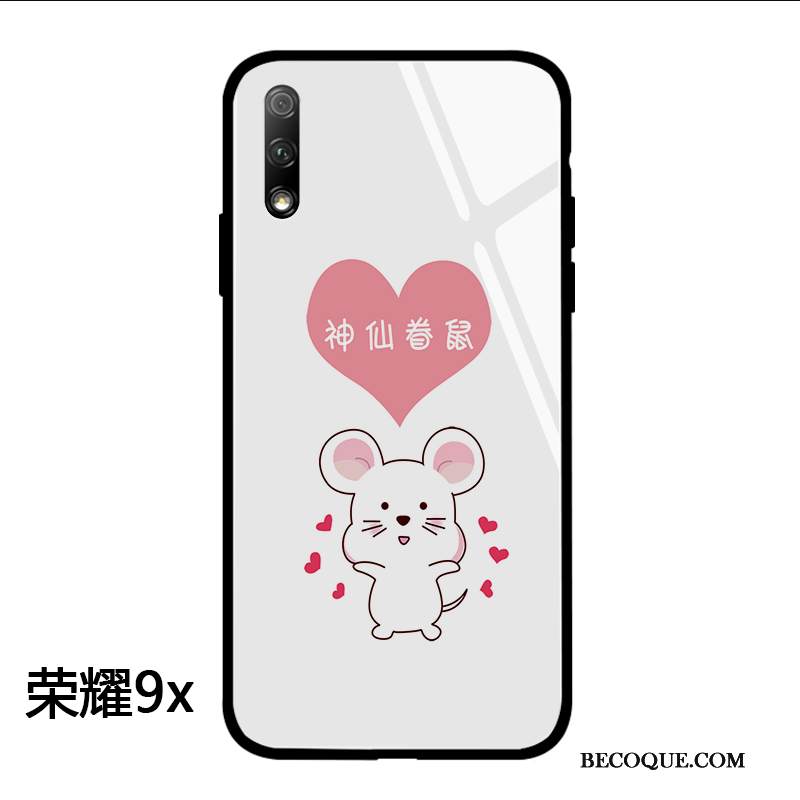 Kuori Honor 9x Sarjakuva Lasi Rakastunut, Kotelo Honor 9x Suojaus Musta Ihana