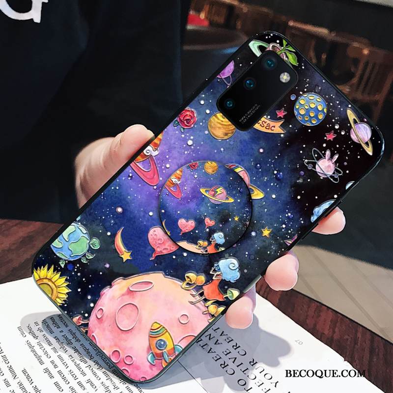 Kuori Honor View30 Laukut Ihana Violetti, Kotelo Honor View30 Silikoni Bear Etninen