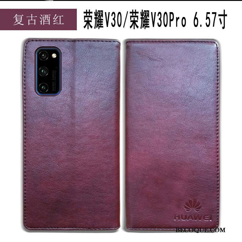 Kuori Honor View30 Pro Laukut Punainen Yksinkertainen, Kotelo Honor View30 Pro Kuoret Lehmä Puhelimen Kuoret