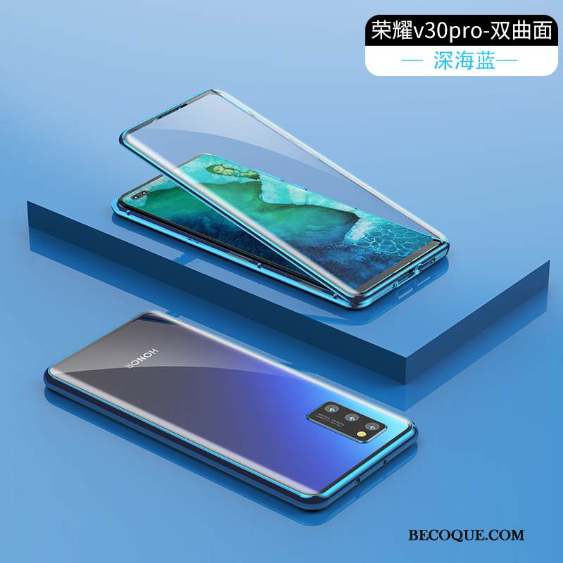 Kuori Honor View30 Pro Suojaus Magneettinen Musta, Kotelo Honor View30 Pro Laukut Läpinäkyvä Kaksipuolinen