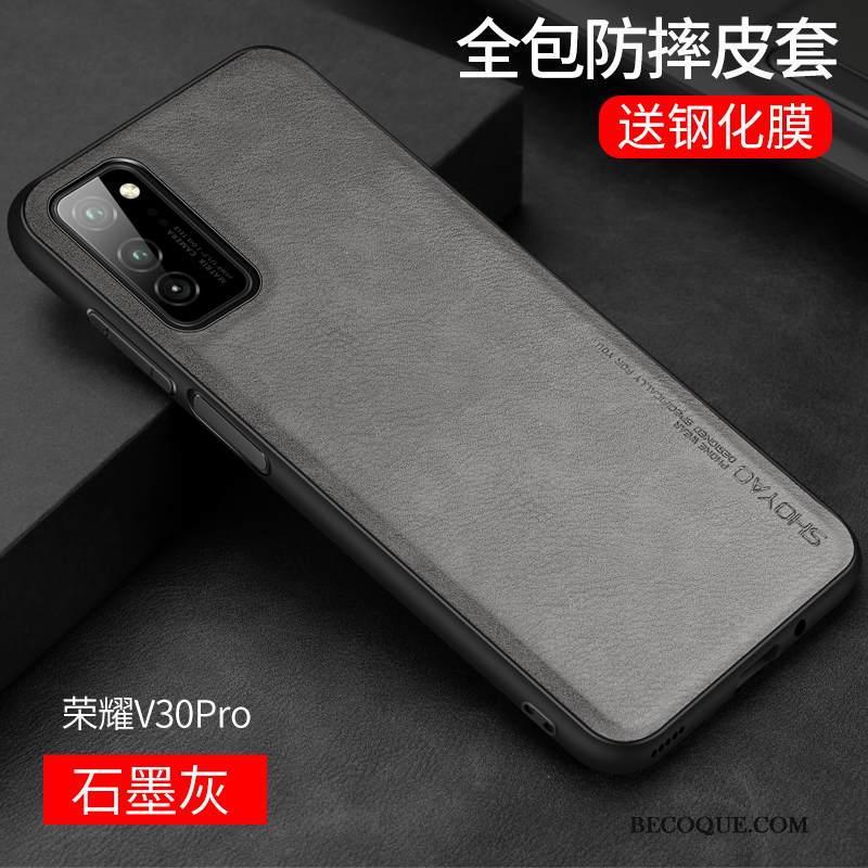 Kuori Honor View30 Pro Suojaus Yksinkertainen Puhelimen Kuoret, Kotelo Honor View30 Pro Nahka Liiketoiminta Persoonallisuus