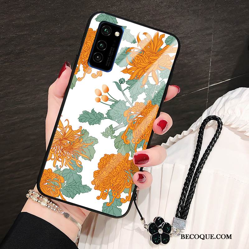 Kuori Honor View30 Silikoni Kukka Ylellisyys, Kotelo Honor View30 Tila Auringonkukka Lasi