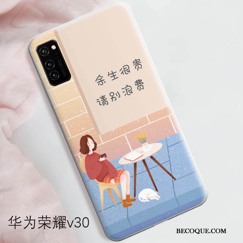 Kuori Honor View30 Suojaus Puhelimen Kuoret Net Red, Kotelo Honor View30 Laukut Vaaleansininen Trendi